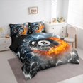 thumbnail image 3 of Homewish Billiards Sport 7-Piece Twin Bedding Sets,Modern Geometric Hexagon Bedding Comforter Set,Black Orange Sheet Sets For Kids,Breathable Home Decor Reversible, 3 of 8
