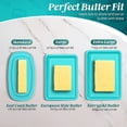 thumbnail image 4 of Flexzion Ceramic Blue European Butter Dish with Lid for Countertop (7 Inch) - 1 Stick Butter Holder for Counter, Cream Cheese Container Storage Keeper, 4 of 9