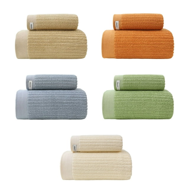 stanreset 2 Pieces/Set Cotton Bath Towel Soft Replacement Rectangular Home Bathing Shower Face Towel Washcloth Accessories Brown
