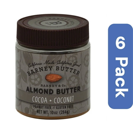 Barney Butter Cocoa + Coconut Almond Butter, 10 oz, (Pack of 6)