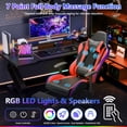 thumbnail image 6 of Mr IRONSTONE Gaming Chair for Adults, 7 Point Massage Computer Chair with Bluetooth Speakers RGB, Heavy Duty 400lbs Ergonomic PC Chair with 3D Armrests Footrest, Red/Black, 6 of 9