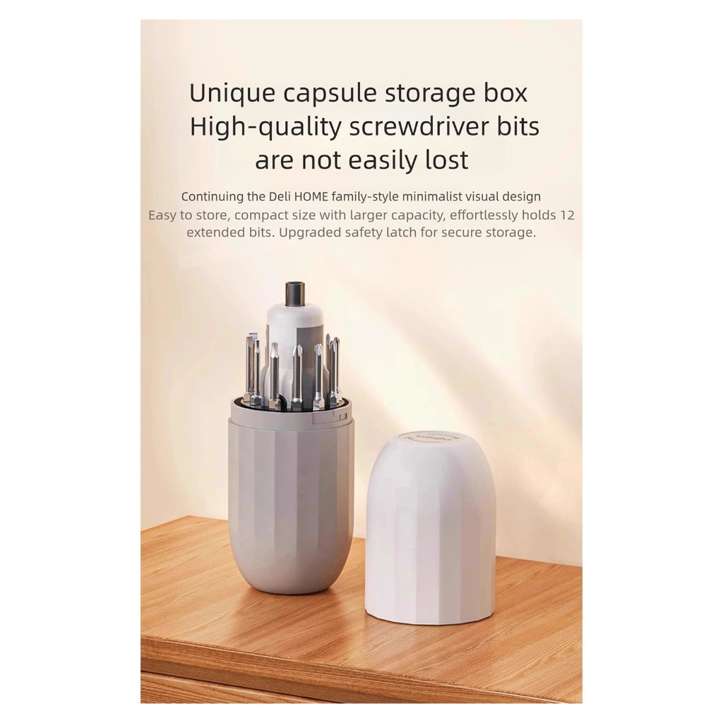 Rechargeable Electric Screwdriver Kit 12 Bits 1500mAh Battery 3 Speed Adjustable with LED Light and Ergonomic Handle