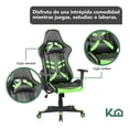 thumbnail image 3 of Silla Gamer Ergonomica Reclinable Gaming Pc Videojuegos verde 1 KingsHouse by Kingsman 300134, 3 of 8
