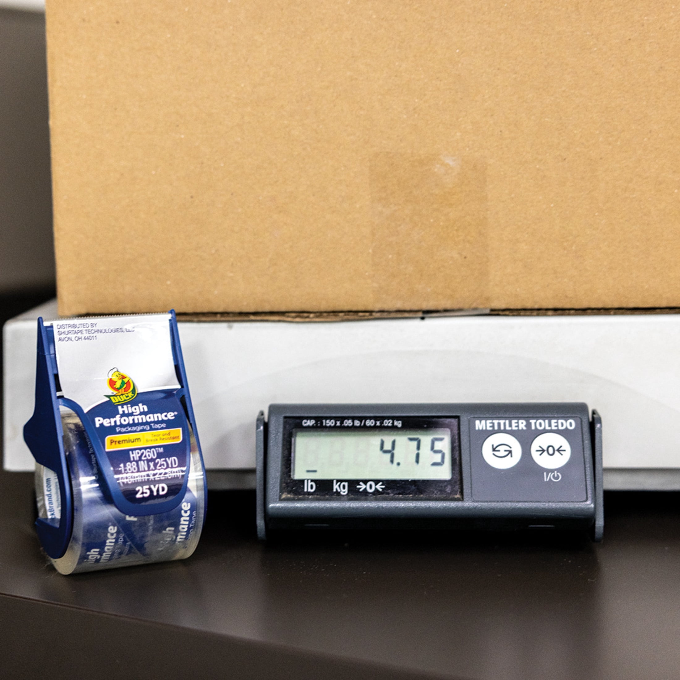 Duck High Performance Packing Tape with Dispenser - Clear, 1.88 in. x 25 yd.