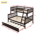 thumbnail image 2 of Harper & Bright Designs Detachable Bunk Bed Twin Over Full with Trundle, Wood Bunk Bed with Ladder and Guardrail, Separate into 2 Beds, Espresso, 2 of 9