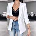 thumbnail image 2 of VBARHMQRT Wool Jacket Women Women's Autumn Fashion Sleeve Button Decoration Suit Jacket, 2 of 4