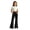Z261 Black, variant on Landzoo Little Girls Back To School Trousers Solid Color Zip Front With Pockets Fall Soft Girls Flare Leg Pants Size 5-6 Years