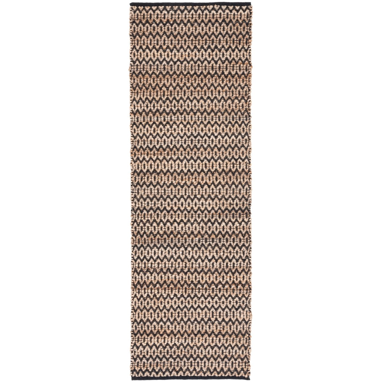 SAFAVIEH Natural Fiber Kalisha Geometric Area Rug, Natural/Black, 6' x 9'