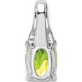 thumbnail image 4 of Sterling Silver Rhodium-Plated Diamond And Peridot Oval Pendant (13 X 5) Made In India qp3049pe, 4 of 5