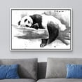 thumbnail image 2 of wall26 Framed Canvas Print Wall Art Watercolor Explosion Black &amp; White Sleeping Panda Animals Wildlife Illustrations Pop Art Chic Portrait Relax/Calm for Living Room, Bedroom, Office - 16"x2, 2 of 5