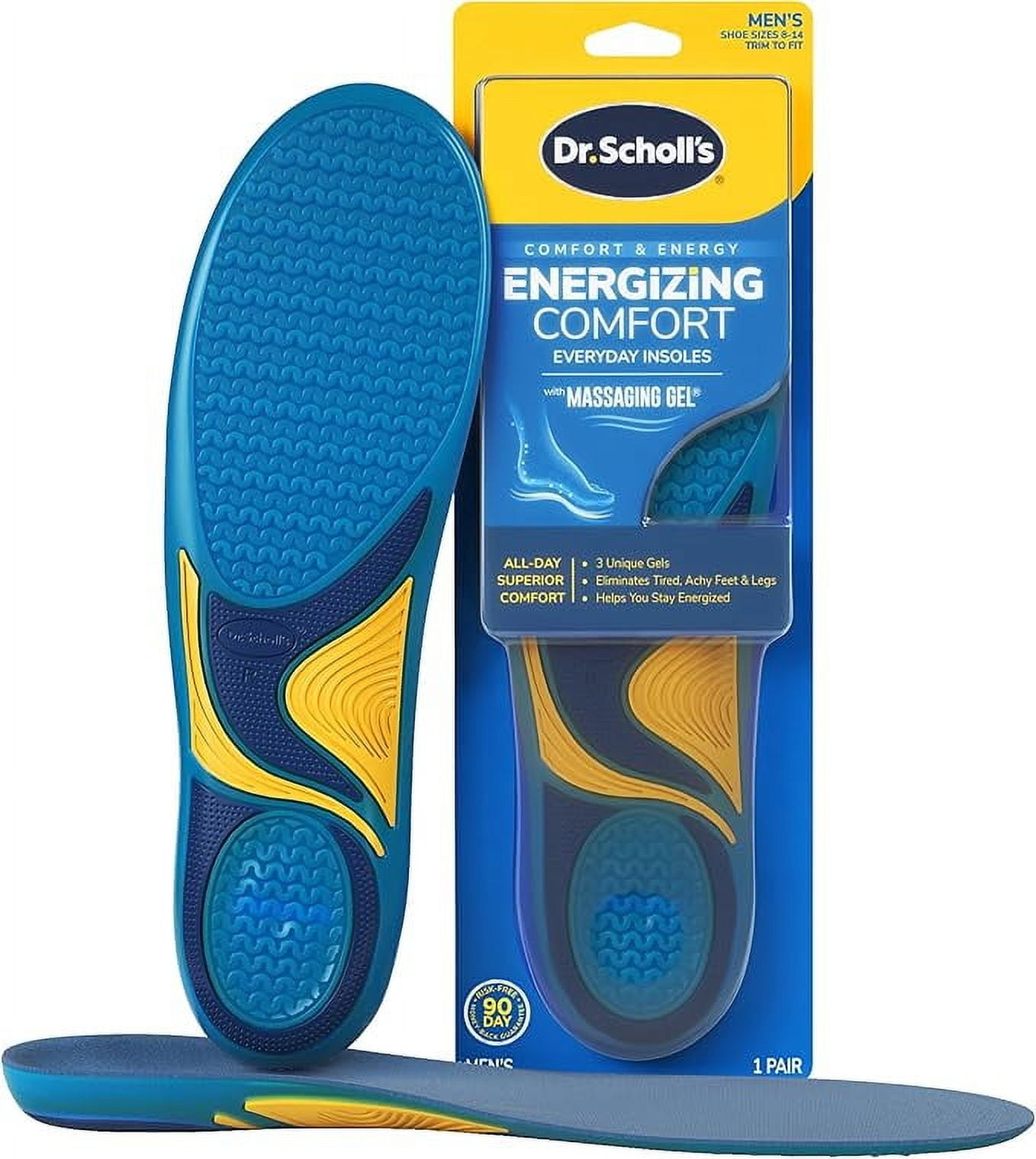 Scholl's Extra Comfort All-Day Insoles, Gel Cushioning, Mens