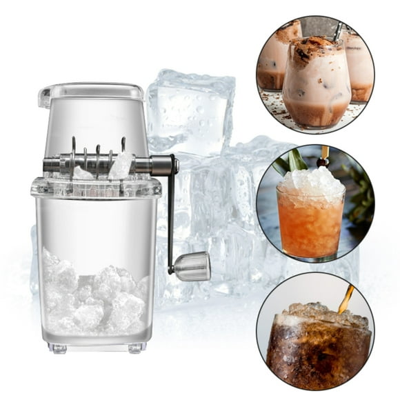 Xingzhi Ice Crusher Small DIY Hand-Crank Ice Shaver Breaker Home Portable Snow Cone Machine, Clear