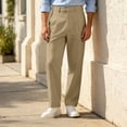 thumbnail image 5 of ZGRBOU Mens Casual Dress Pants Old Money Pleated Baggy Slacks Fall Business Straight Leg Work Trousers with Pockets, 5 of 7