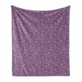 thumbnail image 1 of Floral Soft Flannel Fleece Throw Blanket, Purple Tone Monochrome Pattern with Meadow Lilac Flowers Repetition, Cozy Plush for Indoor and Outdoor Use, 60" x 80", Lilac and Pale Purple, by Ambesonne, 1 of 5
