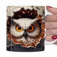 thumbnail image 4 of 3D Owl Ceramic Coffee Mark Cup, Tea Cup, Cute Broken Wall Pattern, 4 of 5