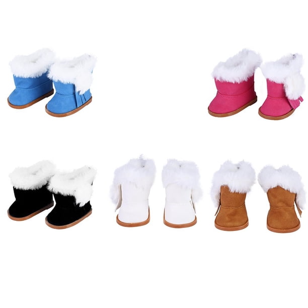 Bottes de neige d'hiver en peluche de 7cm, pour poupée américaine de 18 pouces, chaussures à pompons à fermeture éclair pour bébé de 43cm, nouveau-né fille, jouet cadeau  26