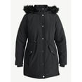 thumbnail image 6 of Time and Tru Women's and Women's Plus Hooded Anorak Jacket with Faux Fur Trim, Heavyweight, Sizes XS-2X, 6 of 6