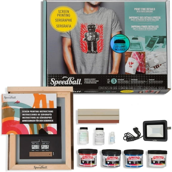 Speedball Advanced All-In-One Screen Printing Kit, Includes LED UV Exposure Lamp