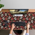 thumbnail image 4 of Long Mouse Pads for Desk,Brown Skull Rose Pattern Desk Mats on Top Of Desks, Desk Mouse Pad Extra Large with 3mm Non-Slip Base and Stitched Edge for Gaming,Office,Work,Home 47.3"x23.6", 4 of 6