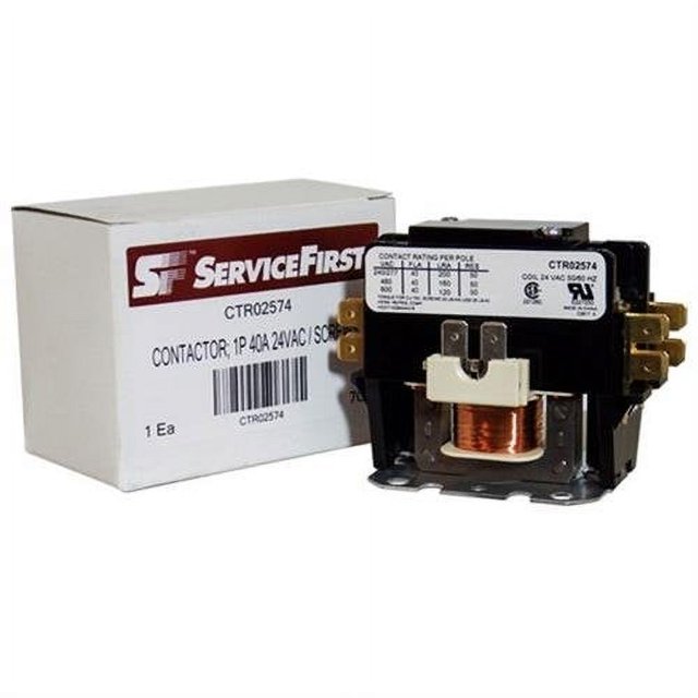 Contactor de condensador Trane, unipolar, 40 amperios, CTR02574