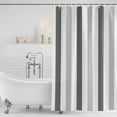 thumbnail image 4 of Grey Striped Waterproof Fabric Shower Curtain, Minimalist Farmhouse Stripe Waterproof Fabric Shower Curtain for Bathroom Curtains Bathtubs Hotel Washable Shower Curtains with 12 Hooks Standard 66x72, 4 of 8