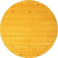 thumbnail image 1 of Ahgly Company Machine Washable Indoor Round Contemporary Deep Yellow Area Rugs, 4' Round, 1 of 7