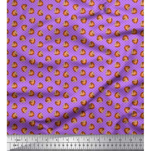 Soimoi Green polyester Crepe Fabric Circle Art Geometric Printed Fabric 1 Yard 52 Inch Wide