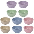 thumbnail image 3 of Nvzi 10pcs Wheat Straw Heat Resistant Bowls-Pink + Blue + Beige + Green + Purple, 3 of 4