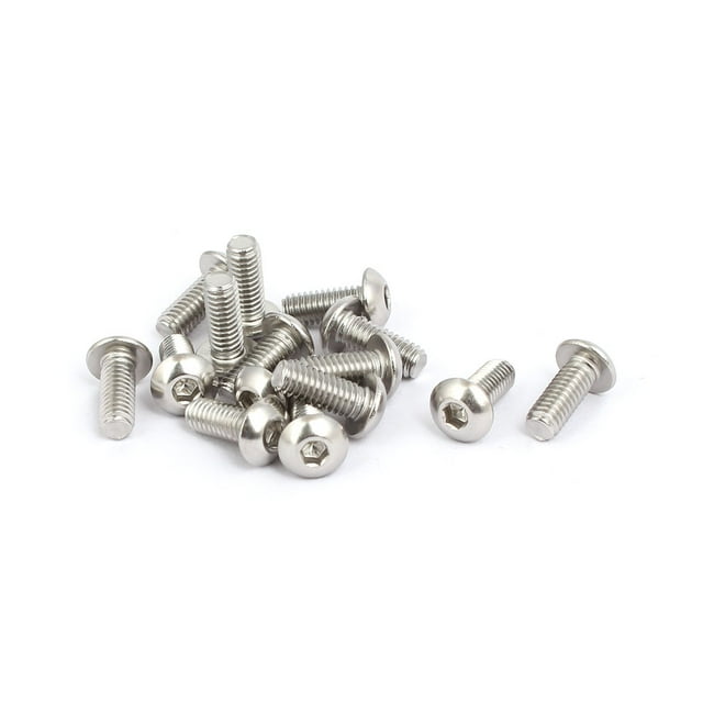 Tornillos de cabeza hexagonal con socket de acero inoxidable 316 M4x10mm 15 piezas