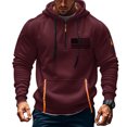 thumbnail image 1 of Sudadera con capucha para hombre, informal, con estampado, deportiva, de manga larga, blusa de poliéster, 1 of 4
