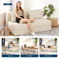 thumbnail image 4 of QinaQin Sofá cama seccional plegable sin ensamblaje, diseño moderno en forma L con 4 paneles abatibles, ideal para sala pequeña, departamento u oficina, 4 of 8