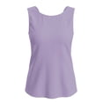 thumbnail image 7 of ClodeEU Women's Twist Back Knot Split Sleeveless Tank Top,Casual Solid Color Blouse for Summer Purple,Women's Plus M, 7 of 7