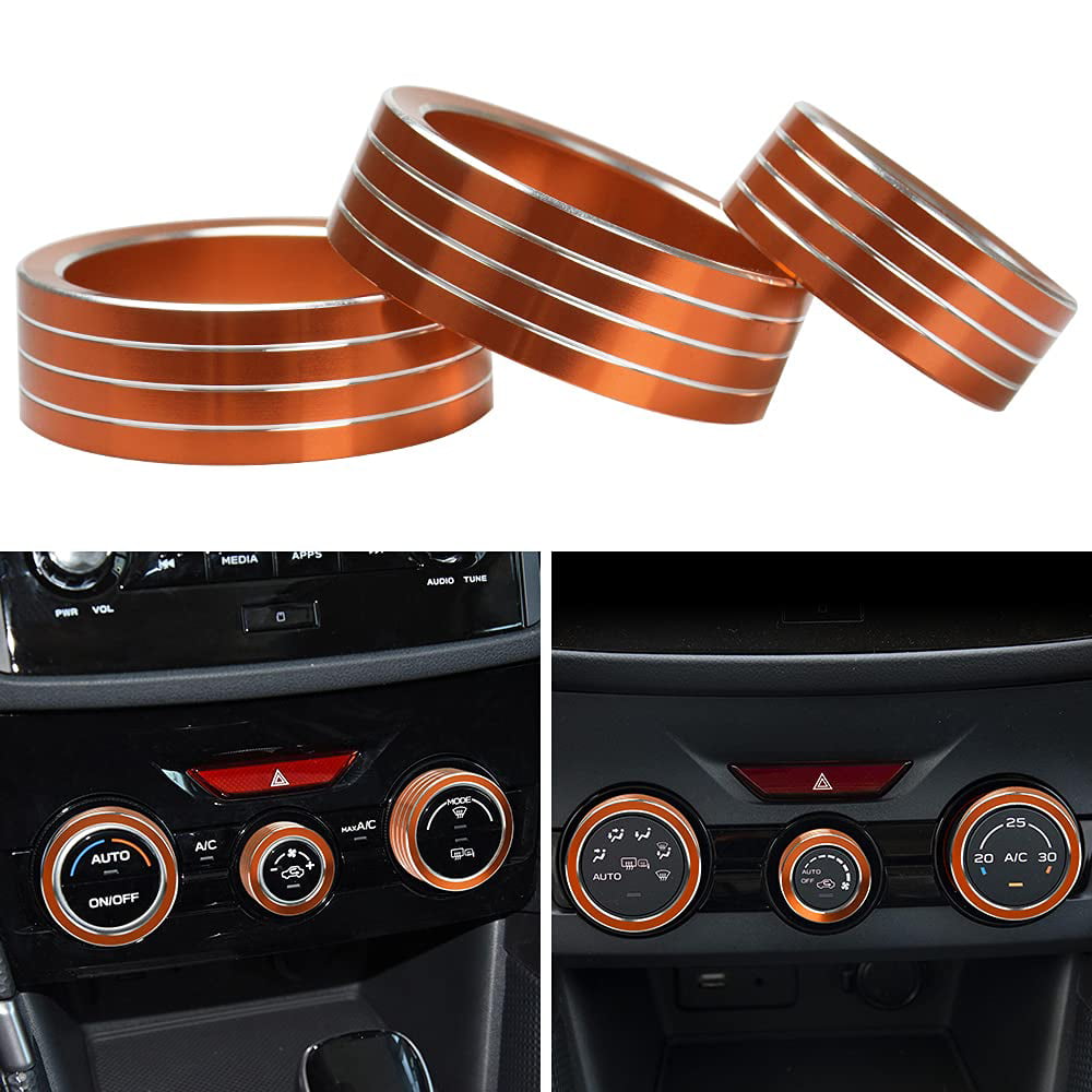 Orange for Subaru AC Climate Control Knob Outer Ring Covers Volume Air Conditioner Switch Trim for Subaru Forester 2019-2021 Crosstrek 2018-2022 Impreza 2017-2022 Interior Conditioning Accessories 