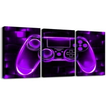 Hieng Green Gamer Canvas Wall Hieng Geometric Games Controller Wall Decor Prints Home Hiengwork for Living Room Bedroom, Video Gaming Wall Painting Posters, Kids Boys Girls Room Decor