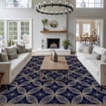 thumbnail image 3 of 6'x9' Area Rugs, Navy Blue Geometric Indoor Outdoor Area Rug for Living Room Bedroom, Brown Modern Abstract Art Aesthetics Washable Bathroom Rugs Kitchen Floor Carpet Mats Home Decor Aesthetic, 3 of 8