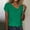 Green, variant on TYGHBN Solid Color V Neck Button Petal Sleeve Short Sleeve T Shirt Top Woman Short Pack Casual Womens Tops Short Sleeve Large Woman Shirt Womens Athletic Tops Short Sleeve Stretch Tee Women Tops T