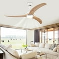 thumbnail image 2 of Chords Attic 52" Outdoor Matte Black Solid Wood Blades Ceiling Fan with Light and Remote Control, 6 Speed ,3 Color Ceiling Lighting for Patio Living Room, 2 of 11