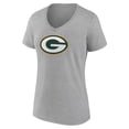 thumbnail image 2 of Women's Heather Gray Green Bay Packers Primary Team Logo V-Neck T-Shirt, 2 of 3