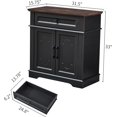 thumbnail image 2 of Black Farmhouse Storage Cabinet with 2 Doors and 1 Drawer, Adjustable Shelf, Freestanding Kitchen Pantry Cabinet, Modern Buffet Sideboard Coffee Bar Cabinet Living Room Bathroom Dining Room, 2 of 16