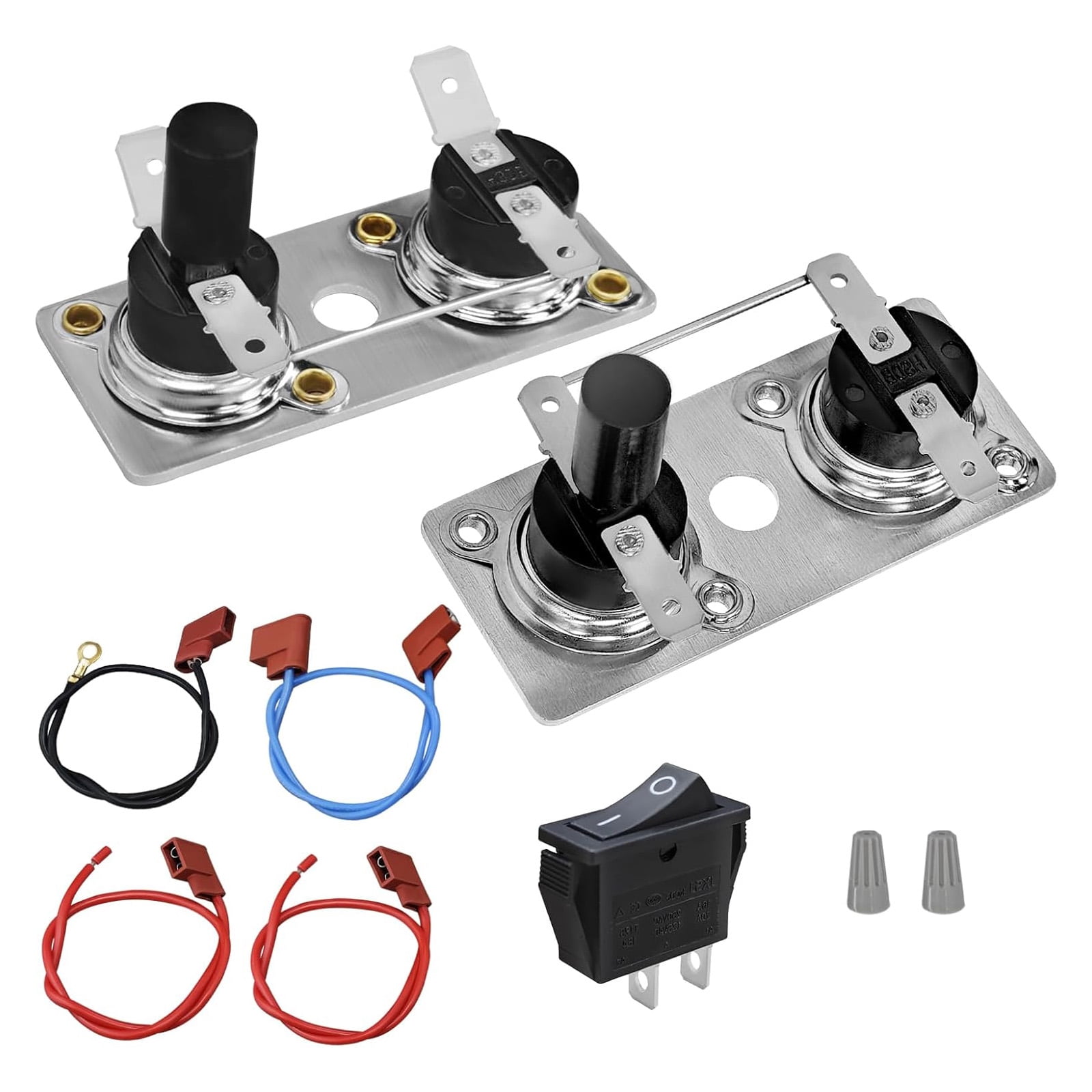 Thermostat Switches Set with Automatic Cut Off At 113F to 140F Simple Installs for Hot Water Heater Replacement Parts