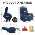 thumbnail image 2 of Power Lift Recliner Chair With Chenille Cover & 3 Massage Modes - Stress Dual Motors, Material, 8 Vibrating Nodes, 180° Recline, Relaxing Experience, 2 of 6