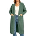 thumbnail image 4 of Jovrlynd Women Cardigan Long Sleeve Open Front Long Cardigans with Pockets Plus Size Soft Comfy Winter Coats, M-5XL, 4 of 5