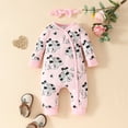 thumbnail image 4 of SXIMEE Baby Girl Long Sleeve Romper Cute Mouse Infant Outfits Newborn Snap Jumpsuit with Headband 0-18M, 4 of 9