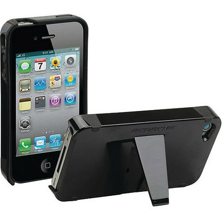 Scosche IP4KBKV Black on Black Hybrid Case with Kickstand for the New iPhone 4S and iPhone 4 (Verizon and AT&T)