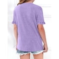 thumbnail image 2 of Short Sleeve Summer Kids Ruffle Shirt Children Girls Solid Tops, 2 of 2