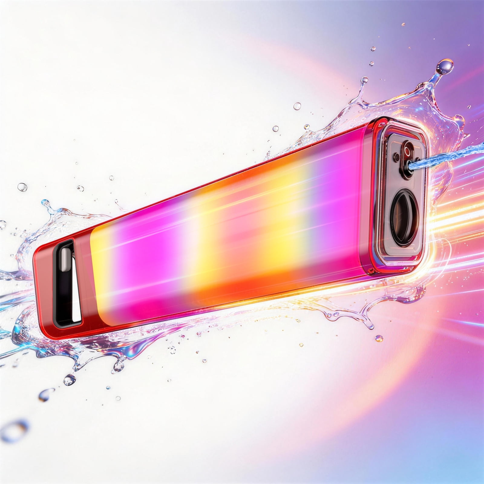 Large Colorful Electric Water Gun, LED Light Sensor Trigger, 1250ML Ultra Large Capacity, Long Battery Life 32 Minutes, Fun Outdoor Toy