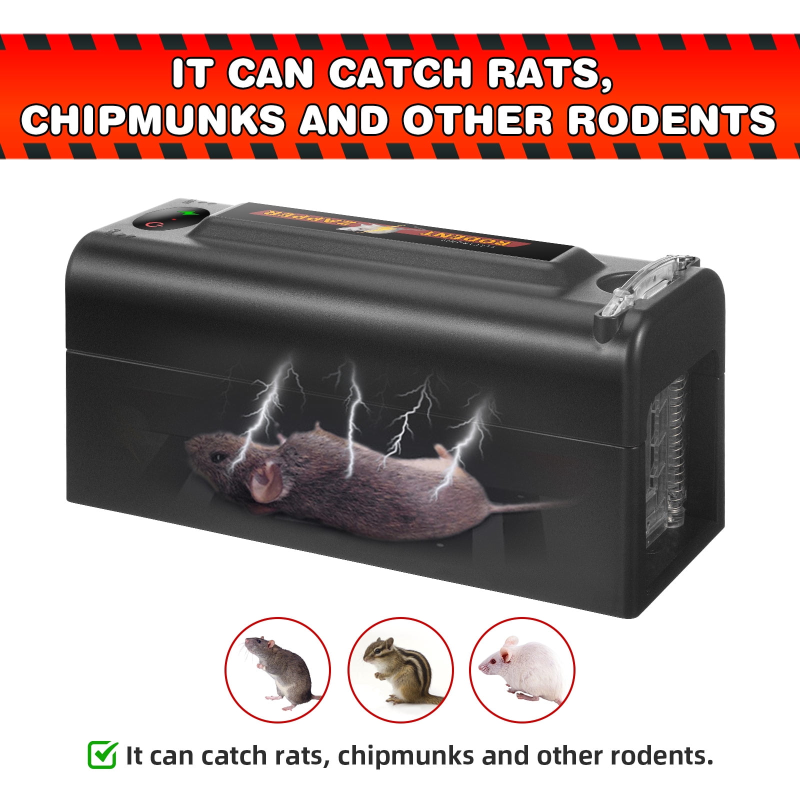 Electronic Mouse Trap Control Rat Killer Safe Durable Pest Mice Electric  Rodent Zapper 