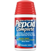 Pepcid Complete Dual Action Acid Reducer Berry - 50 Chewable Tablets