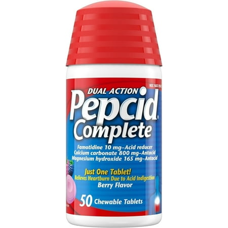Pepcid Complete Dual Action Acid Reducer Berry - 50 Chewable Tablets