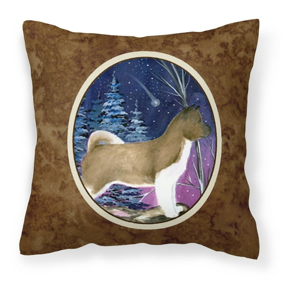 Carolines Treasures SS8352PW1414 Starry Night Akita Fabric Decorative Pillow, 14Hx14W, multicolor